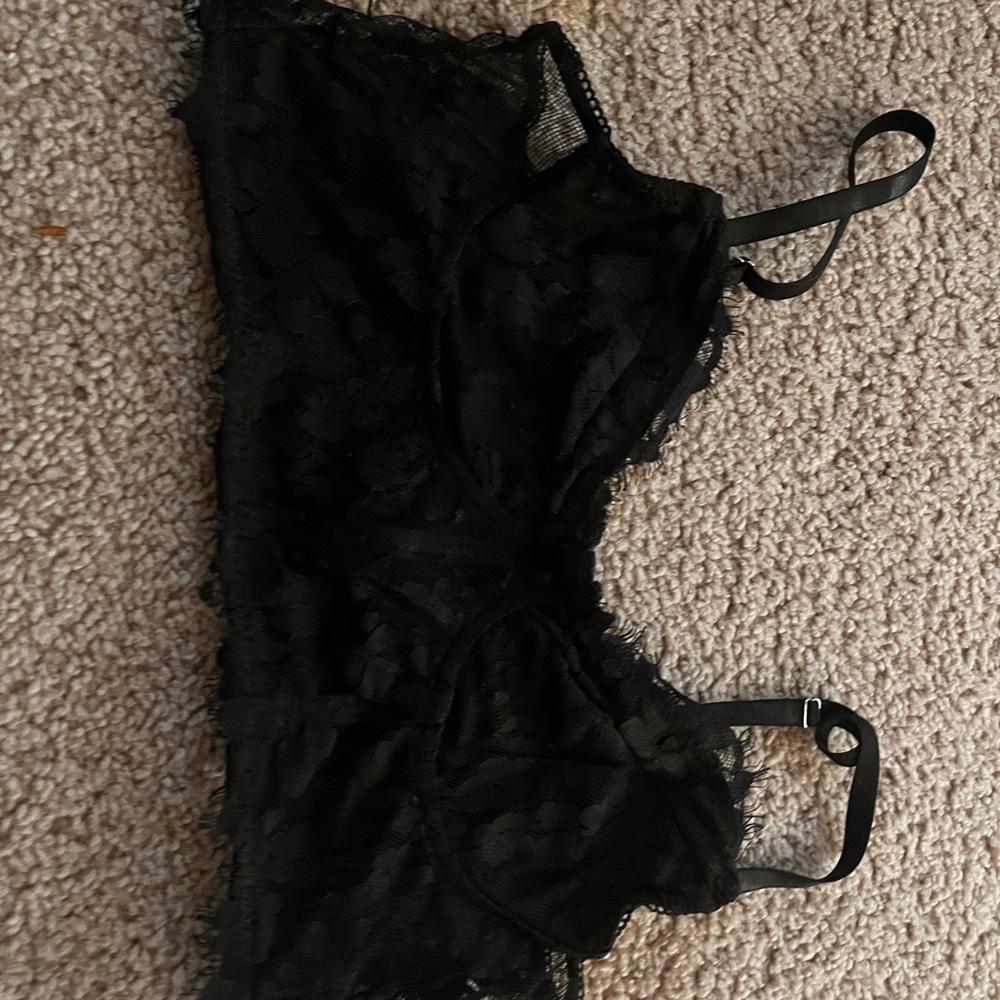 Black lace shein top size m